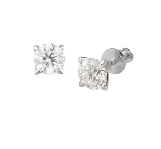 Серьги из золота 750 с бриллиантом