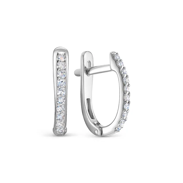 Серьги из золота 585 с бриллиантом