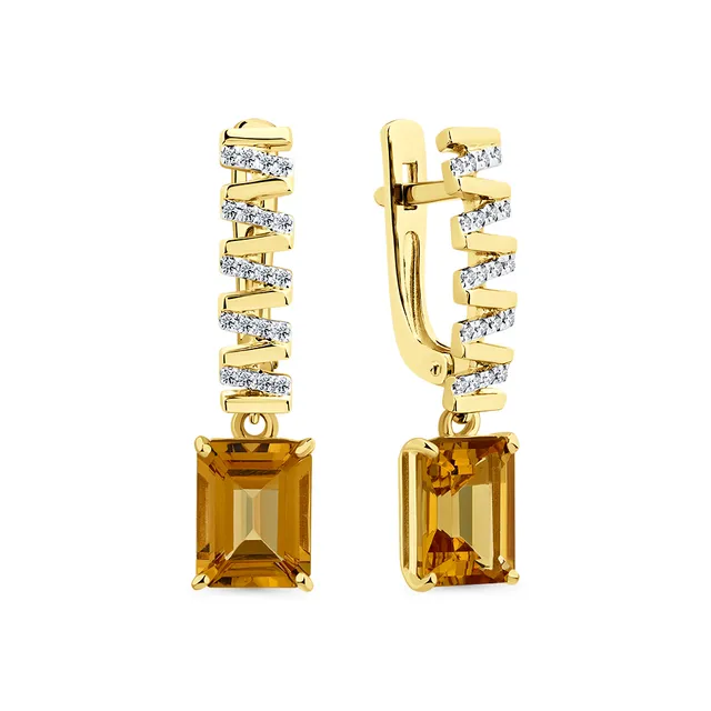 Серьги из золота 585 с бериллом