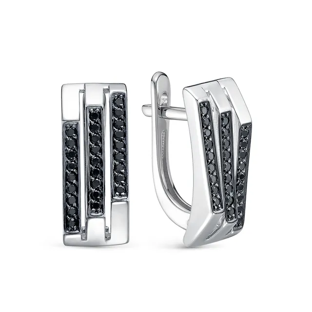 Серьги из золота 585 с бриллиантом