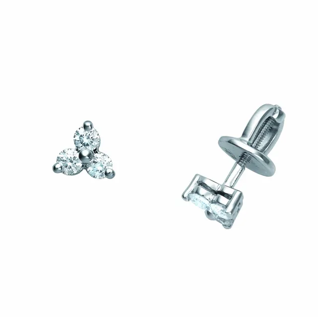 Серьги из золота 585 с бриллиантом