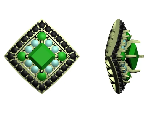 Серьги из золота 585 с изумрудом