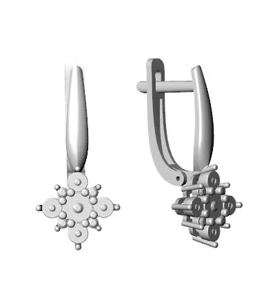 Серьги из золота 585 с бриллиантом