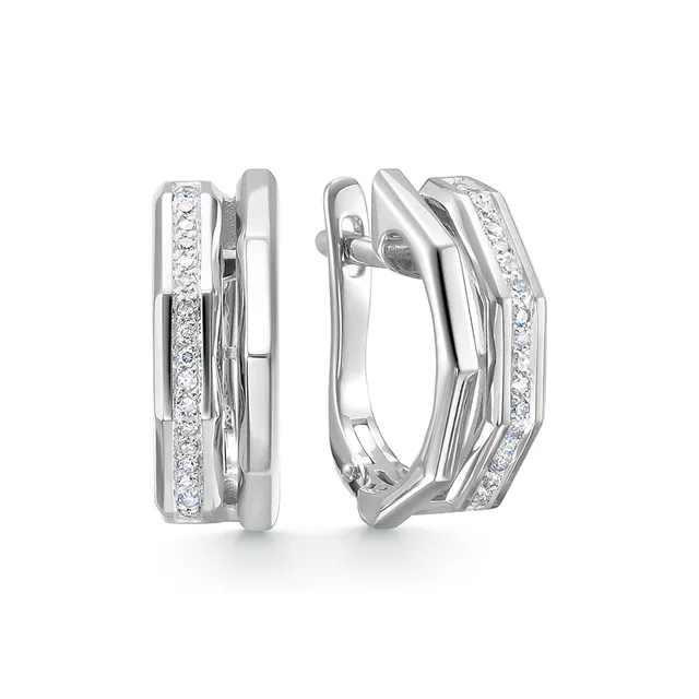 Серьги из золота 585 с бриллиантом