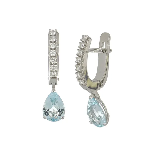 Серьги из золота 585 с бриллиантом