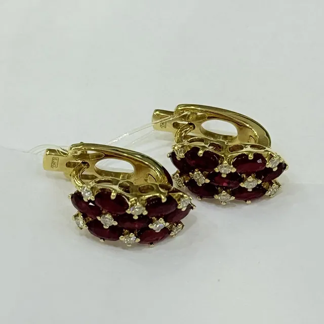 Серьги из золота 585 с рубином