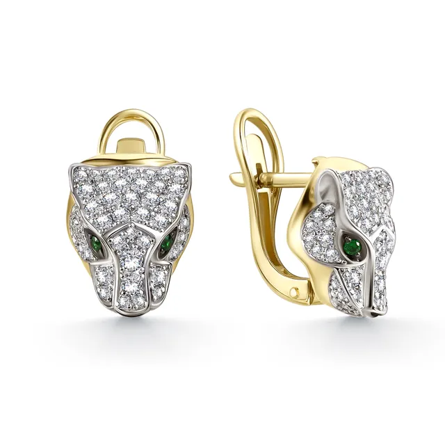 Серьги из золота 585 с бриллиантом