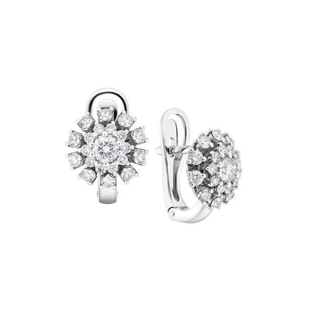 Серьги из золота 585 с бриллиантом