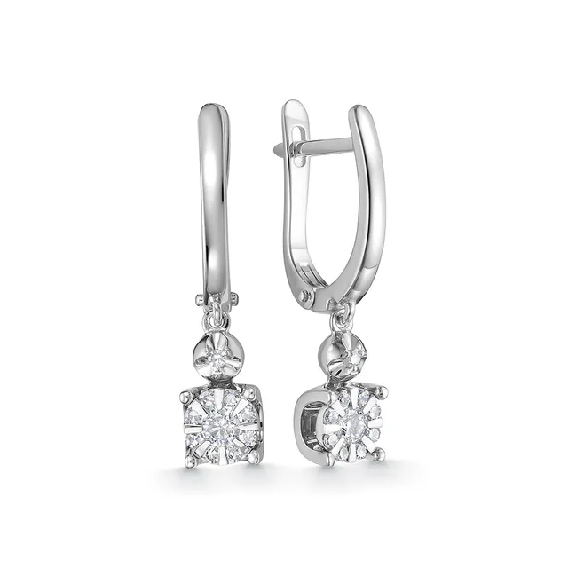 Серьги из золота 585 с бриллиантом