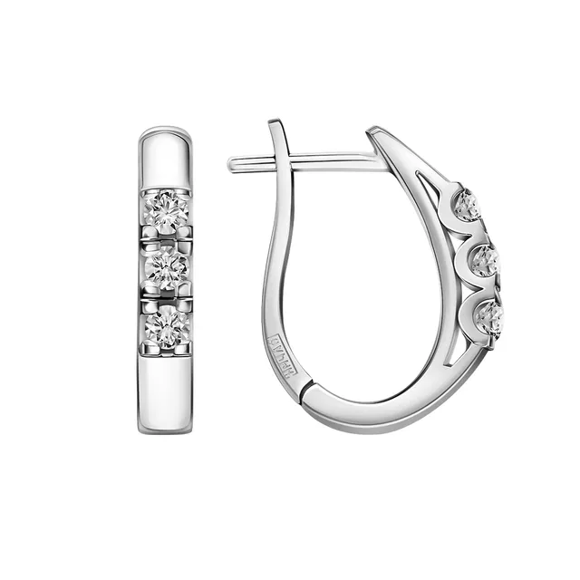 Серьги из золота 585 с бриллиантом