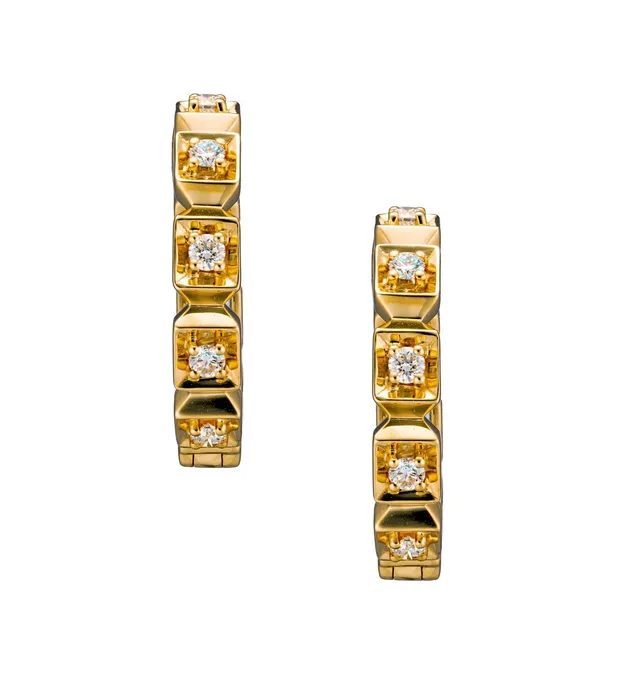 Серьги из золота 585 с бриллиантом