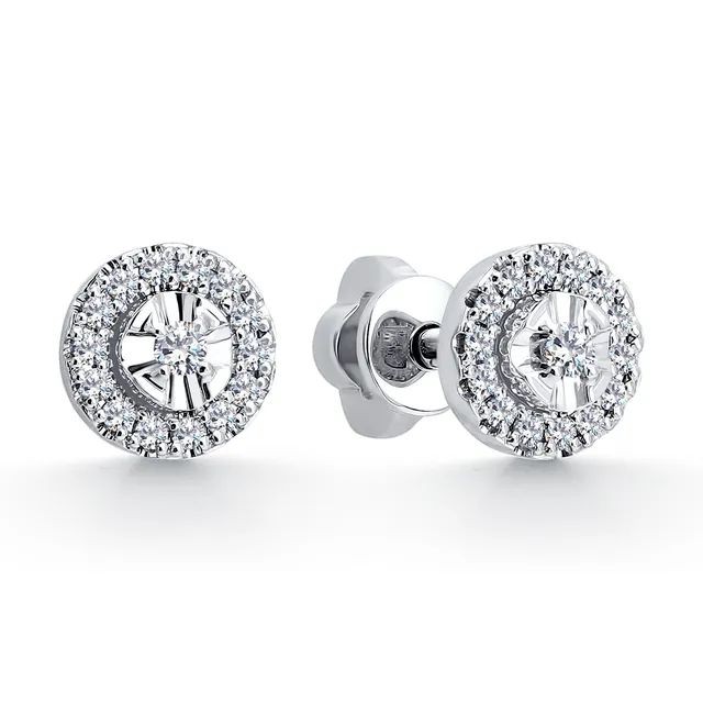 Серьги из золота 585 с бриллиантом