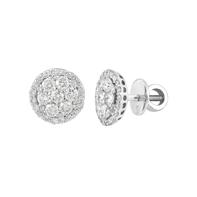 Серьги из золота 585 с бриллиантом