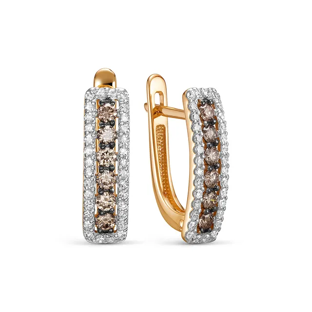 Серьги из золота 585 с бриллиантом