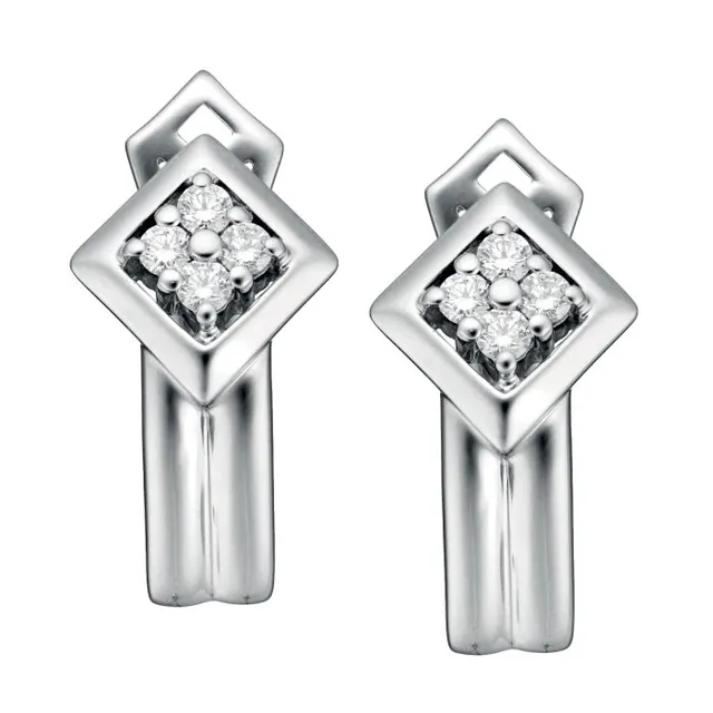 Серьги из золота 585 с бриллиантом