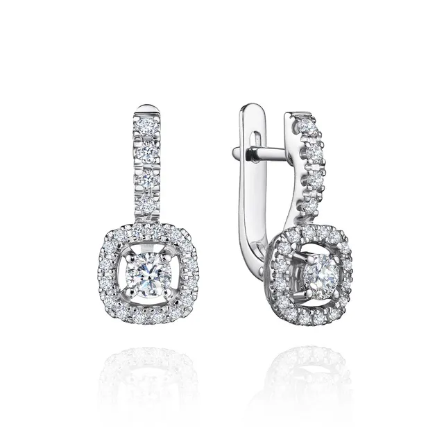 Серьги из золота 585 с бриллиантом