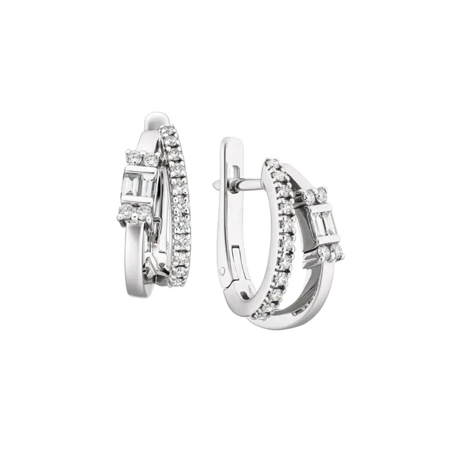 Серьги из золота 585 с бриллиантом