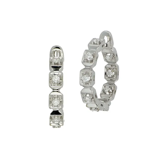 Серьги из золота 585 с бриллиантом