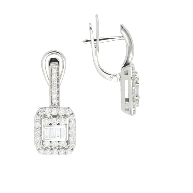 Серьги из золота 585 с бриллиантом