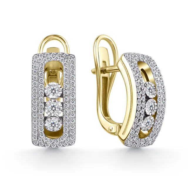 Серьги из золота 585 с бриллиантом