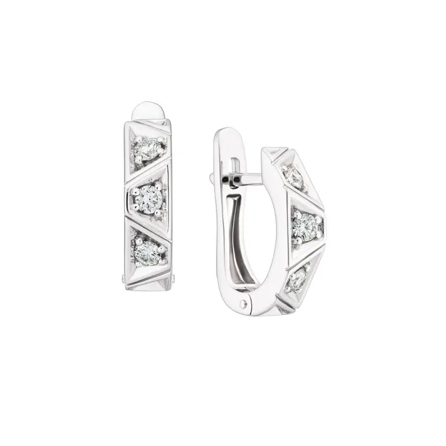 Серьги из золота 585 с бриллиантом
