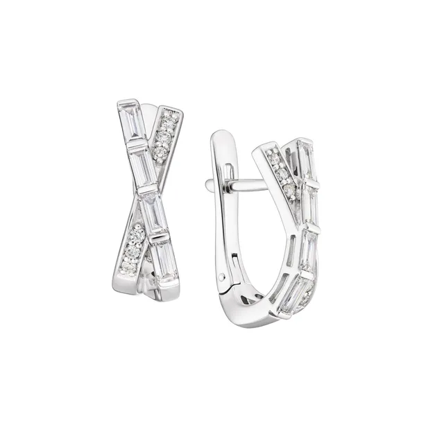 Серьги из золота 585 с бриллиантом
