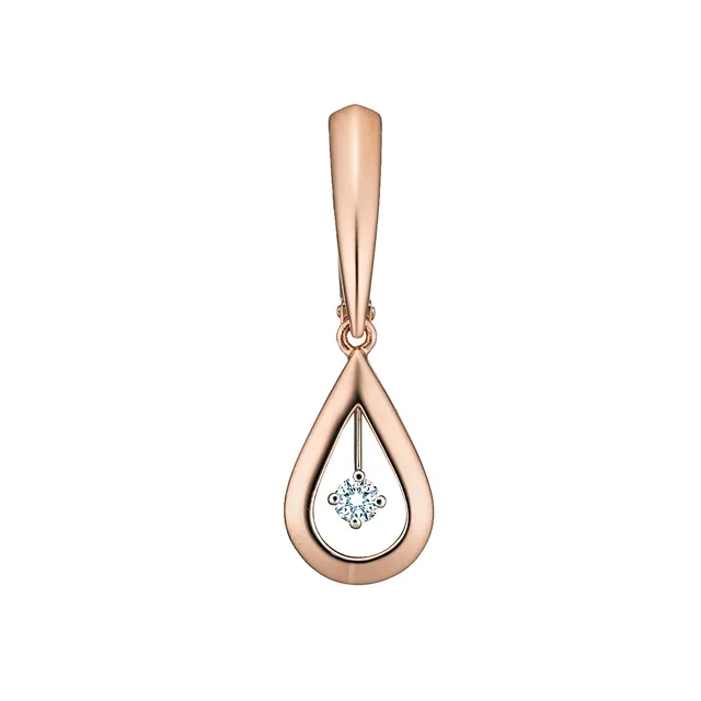 Серьги из золота 585 с бриллиантом