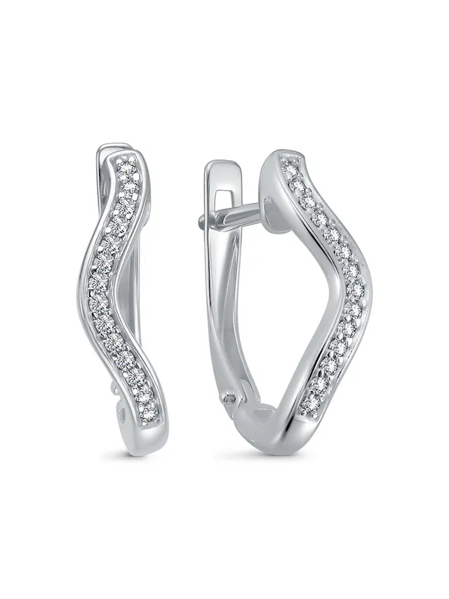 Серьги из золота 585 с бриллиантом