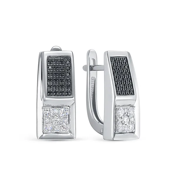 Серьги из золота 585 с бриллиантом