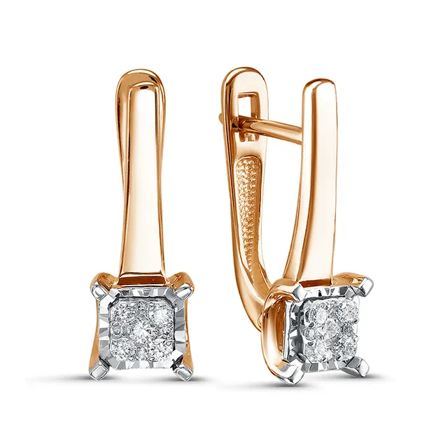 Серьги из золота 585 с бриллиантом