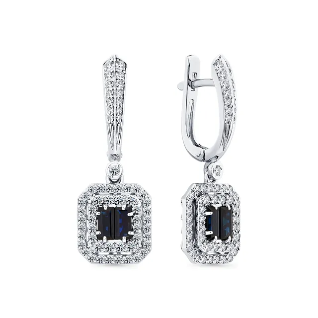 Серьги из золота 585 с бриллиантом