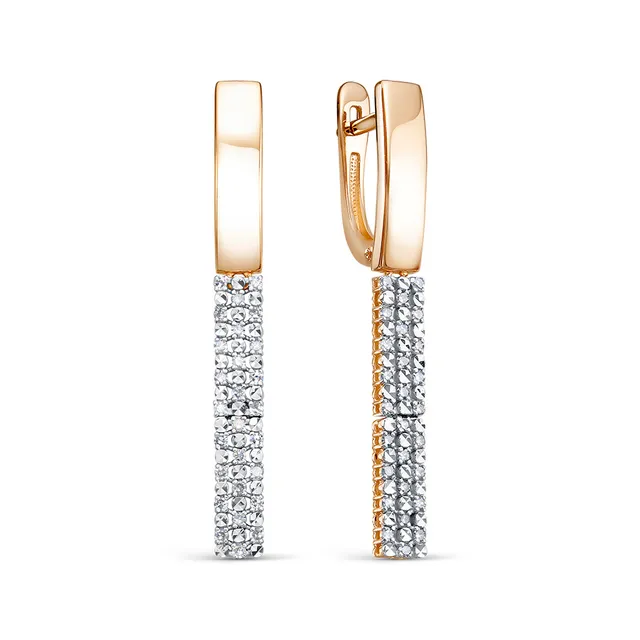 Серьги из золота 585 с бриллиантом