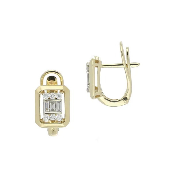 Серьги из золота 585 с бриллиантом