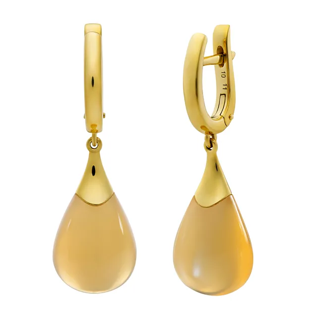 Серьги из золота 750 с лунным камнем