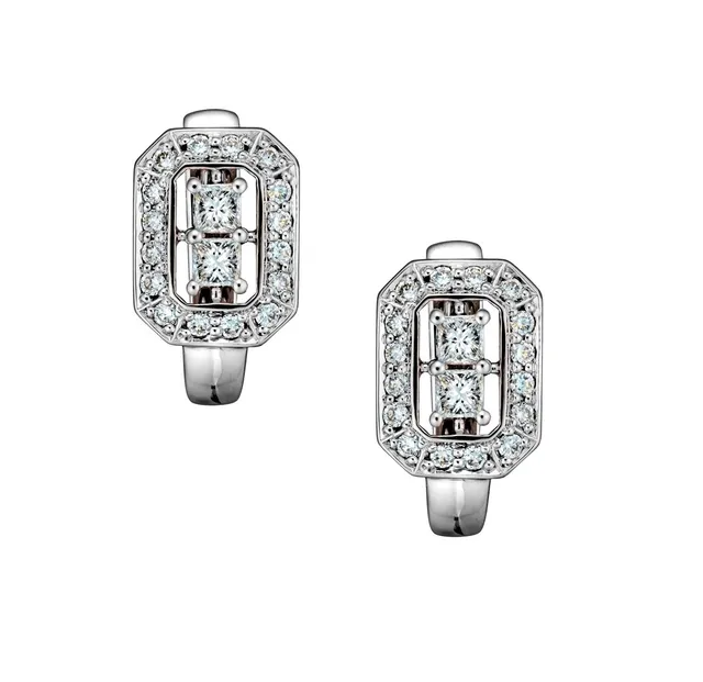 Серьги из золота 585 с бриллиантом