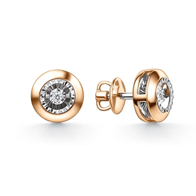 Серьги из золота 585 с бриллиантом