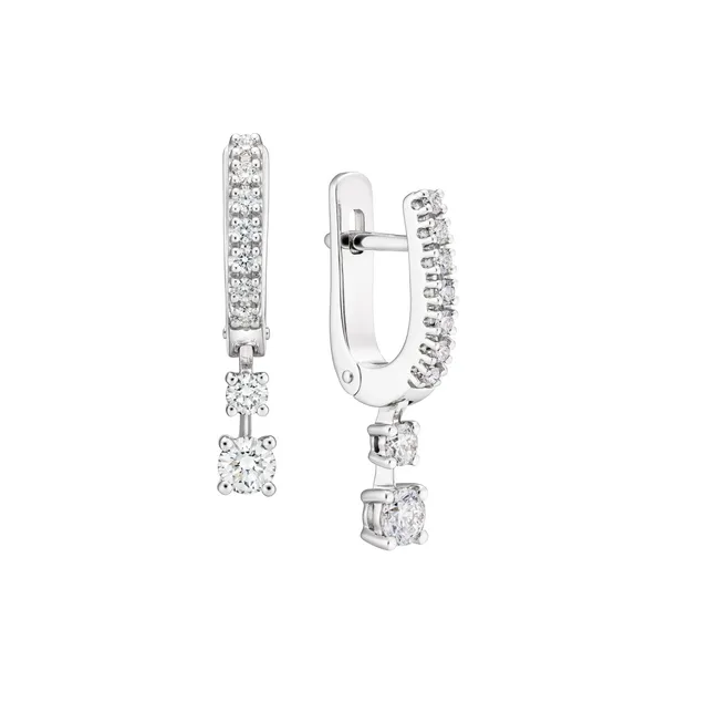 Серьги из золота 585 с бриллиантом