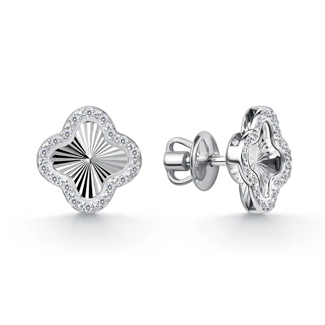 Серьги из золота 585 с бриллиантом