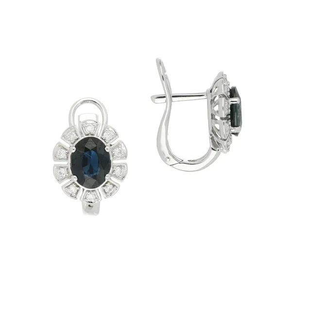 Серьги из золота 585 с сапфиром