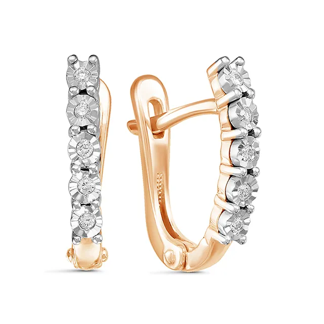 Серьги из золота 585 с бриллиантом