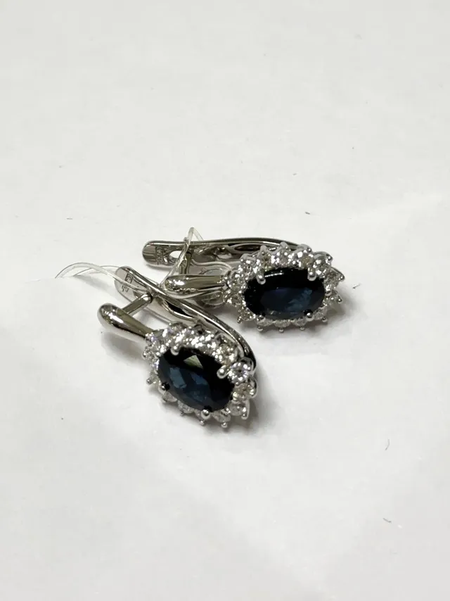 Серьги из золота 585 с сапфиром