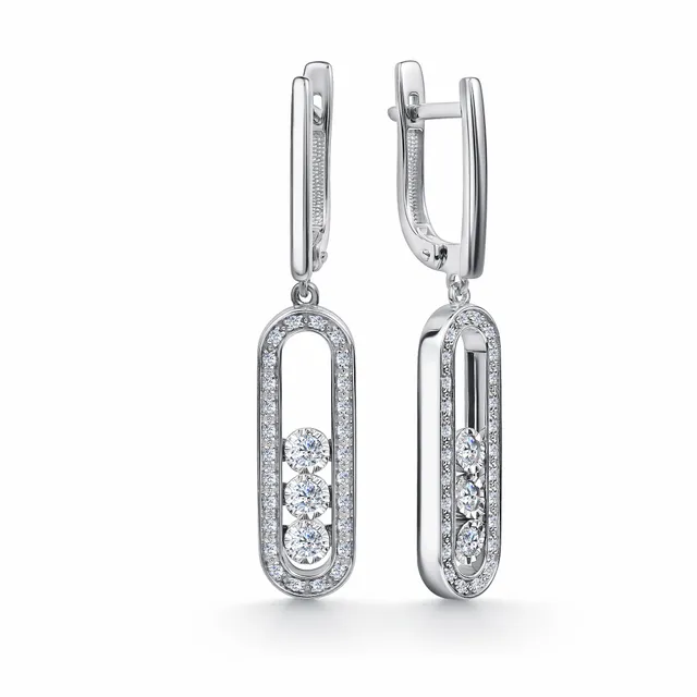 Серьги из золота 585 с бриллиантом